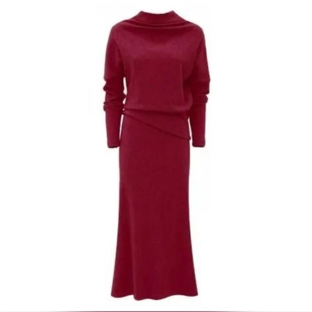 NWOT Julia Allert Women’s 2- piece fall sweater set Elegant Red Size S MSRP $305